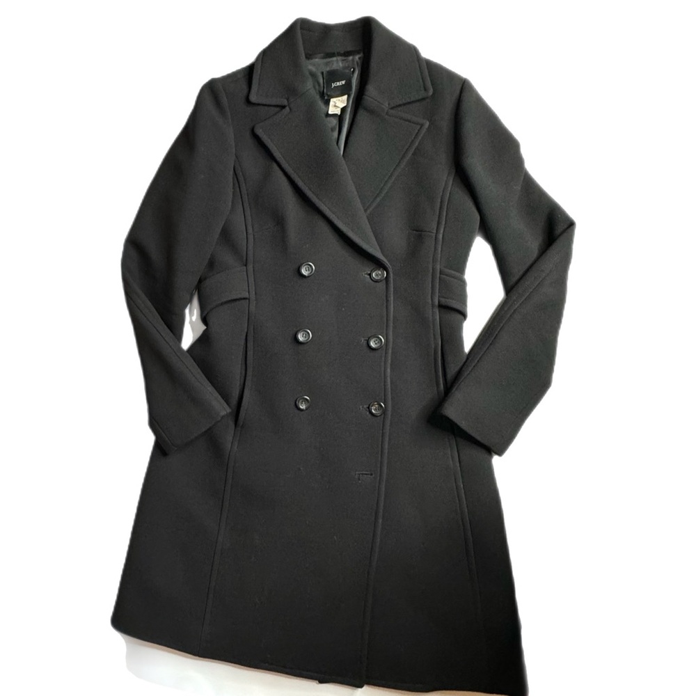 J. Crew Vintage Wool Blend Double Cloth Double Breasted A-line Lady Coat  Belt 2
